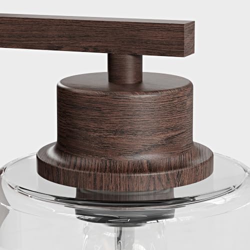 Image of Rayogale Walnut Battery Operated Wall Sconce Set of Two with Remote Control