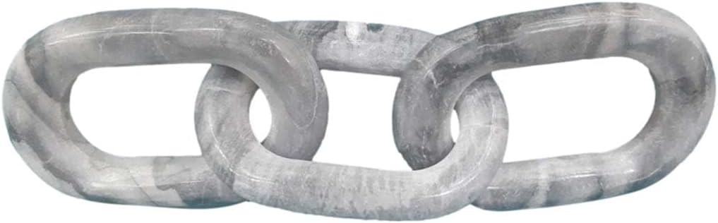 BLACK FOREST DECOR Marble Oval Chain Trio - Gray, 13.5" W x 4" D x 1" H