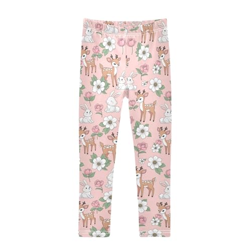 Girls Leggings Size 4T Rabbit Deer Flowers Breathable Soft Tights Girl Yoga Pants for Workout Dance