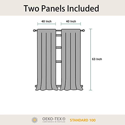 Bonzer Linen Textured Diamond Print Curtains - Light Filtering Grommet Window Drapes For Bedroom, Living Room, 52 X 63 Inch, Dove Gray, Set Of 2 Panels #TOP5