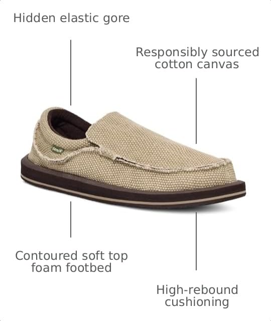 Image of Sanuk Mens Chiba Loafers for Men | Mens Shoes | Slip On Shoes for Men | Men's Slip-on Loafers | Comfort Foam Footbed