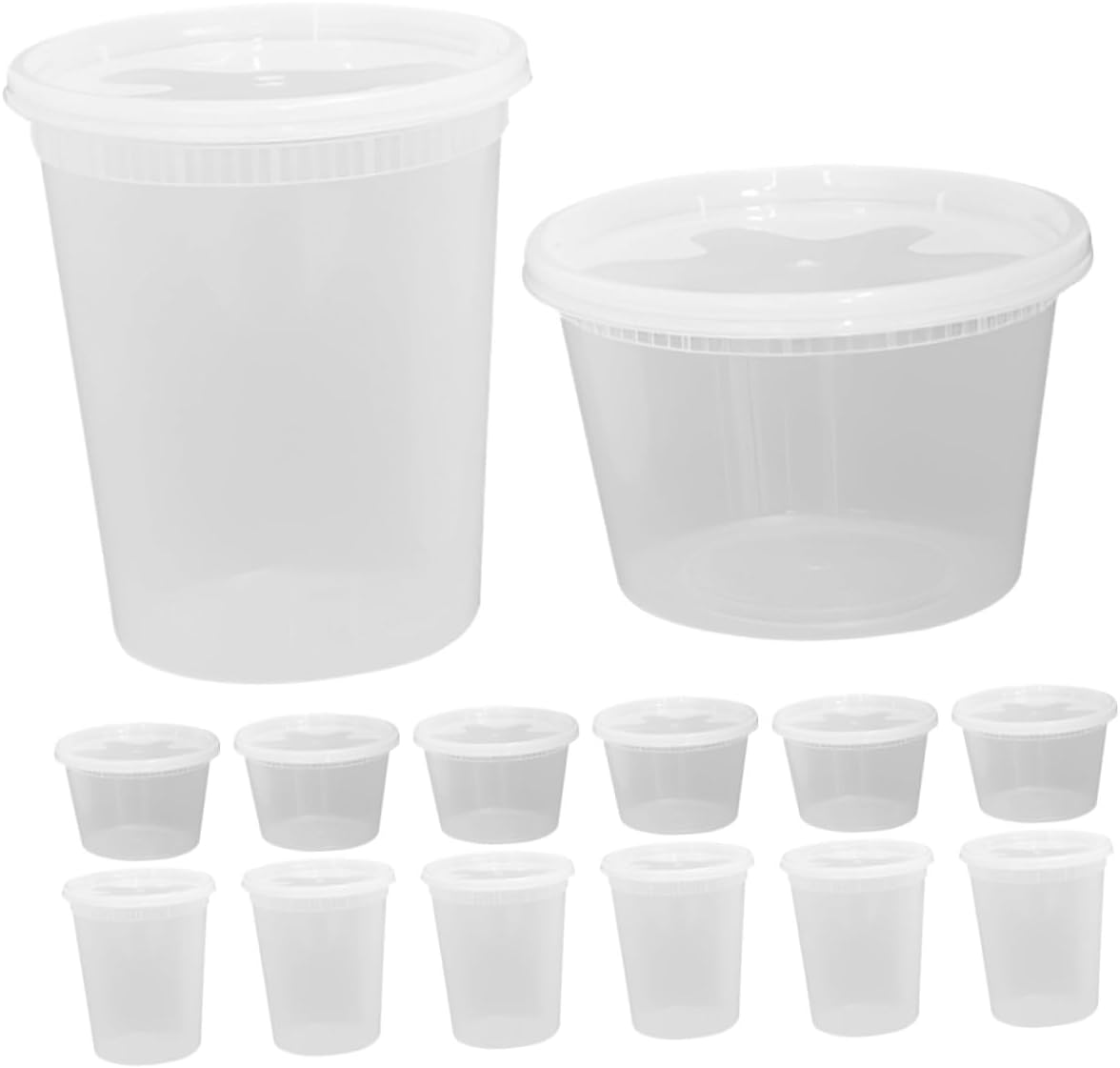 50pcs Takeout Food Bowls with Covers 16oz 32oz Disposable Soup Containers High and Low Temperature Resistant Oil Proof Sealed Soup Cups and Beverages