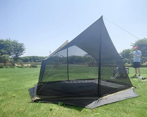 Bug Proof Canopy Tent - All-in-One Bug Shelter for Camping, New 2025 Design with Premium Sun Protection & Rain Cover (Army Green, M)