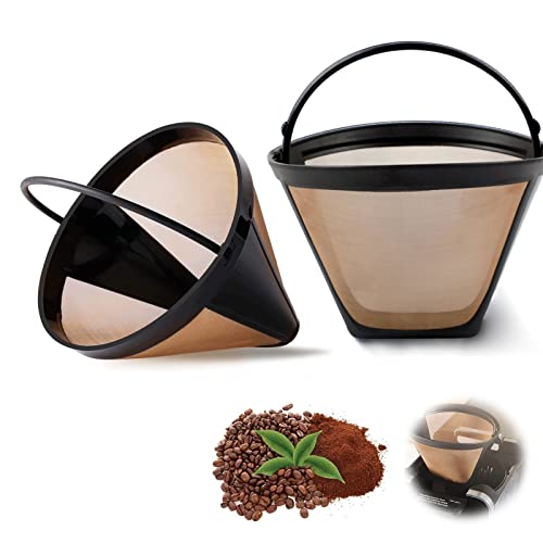 Opiniones de Filtros y repuestos para cafeteras los mejores 10. 42 MITEGELO 2 Piezas Filtro de Café Reutilizables, filtro cafetera de Cono 12 Tazas para Cafeteras Ninja, Cuisinart, Krups y Más, Apto para Filtros de Recambio de Cafeteras y Café...
