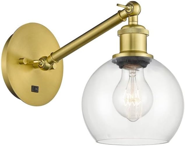 Innovations Lighting Athens - 1 Light Wall Sconce in Industrial Style-10.5 Inches Tall and 6 Inches Wide-Satin Gold Finish-Clear Glass Color-