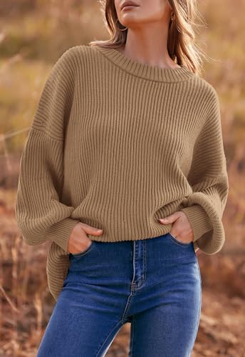 Image of PRETTYGARDEN Womens Sweaters Spring 2026 Oversized Chunky Knitted Pullover Sweater Casual Long Sleeve Crewneck Cute Sweaters