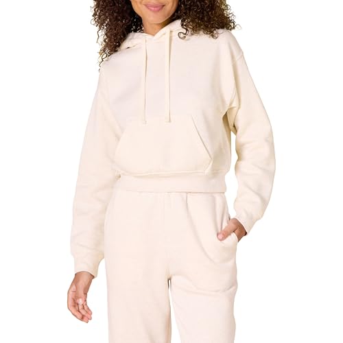 Amazon Essentials Womens Hoodies - Crop Pullover Sweatshirt (Available in Plus Size), Oatmeal Heather, X-Small