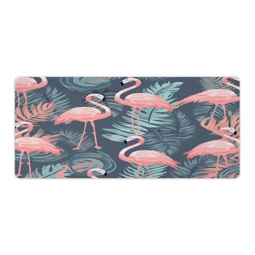 Tapis de bureau flamant rose grand sous-main pour ordinateur portable et souris de maison