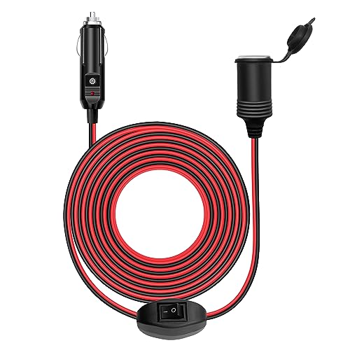 4M 17AWG Cable de Extensión para Mechero de Coche a Enchufe ON/OFF Interruptor con Fusible...