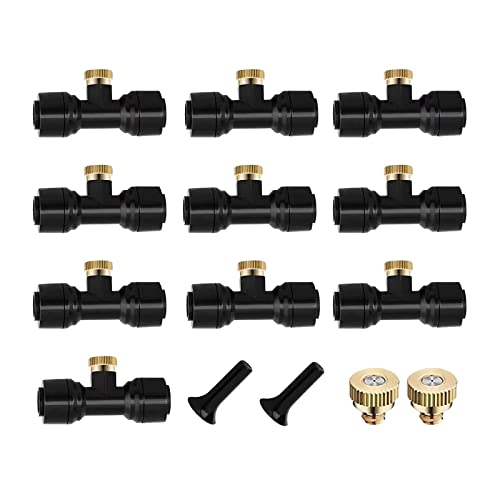 AILOXIN 噴霧ノズル ミスト散水ノズル 散水用具 真鍮製 霧吹き 水やり ミスト 農業 庭 芝生 屋外冷却システム適用 10点セット