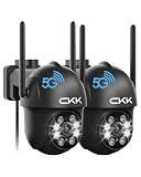 CKK 2K Security Camera Outdoor 2 Pcs 3MP PTZ WiFi Cameras for Home Security