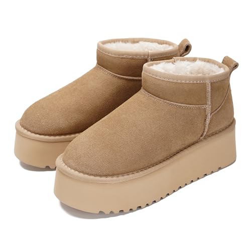 Image of Project Cloud 100% Genuine Leather Platform Ankle Boots for Women