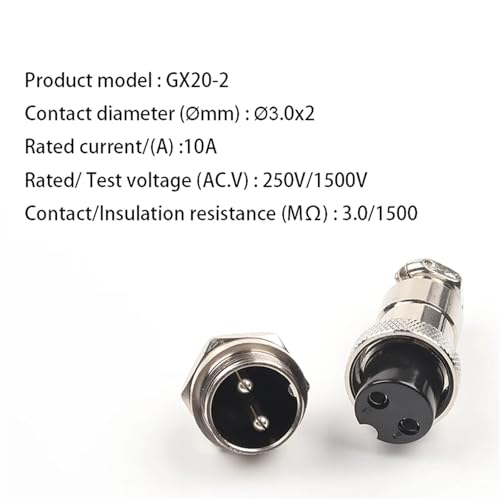 Conector GX20 circular de 2 a 15 pines y 20mm de diámetro para cables eléctricos 2