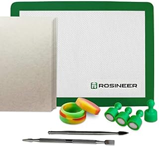 Rosineer Heat Press Starter Kit with Silicone Mat, Tools, Parchment Paper, Collection Jar, and Magnetic Pins