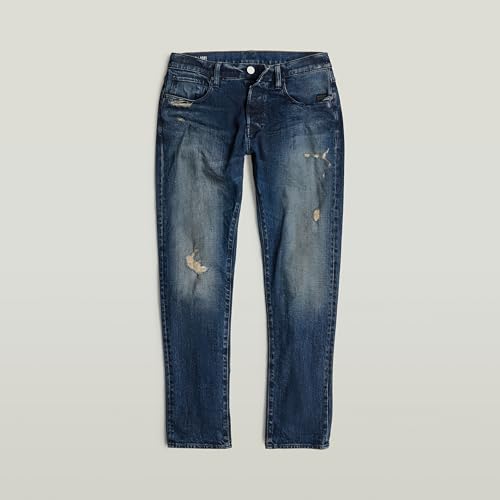 G-STAR Herren 3301 Slim Jeans, Blau (Worn in Mountain Dusk Destroyed 51001-D498-G816), 30W / 34L – Ansicht 5