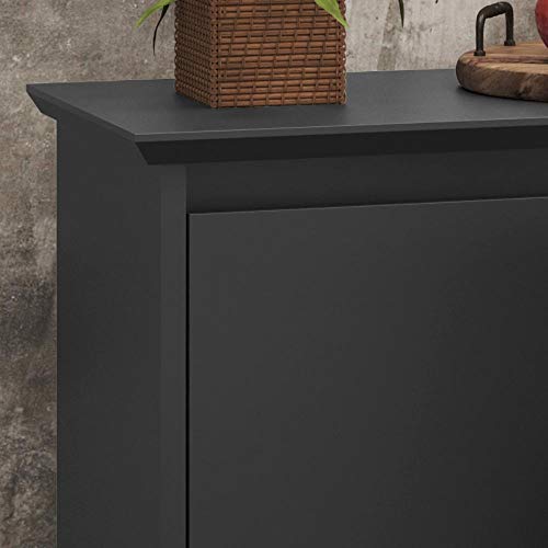 Aparador Buffet Retrô 3 Portas Luxo - Preto - EJ Móveis