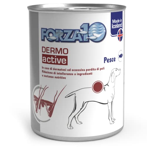 Forza 10 Dermo Active Dog Alimento Umido per Cani per Problemi Dermatologici (allergie) al Pesce 390g