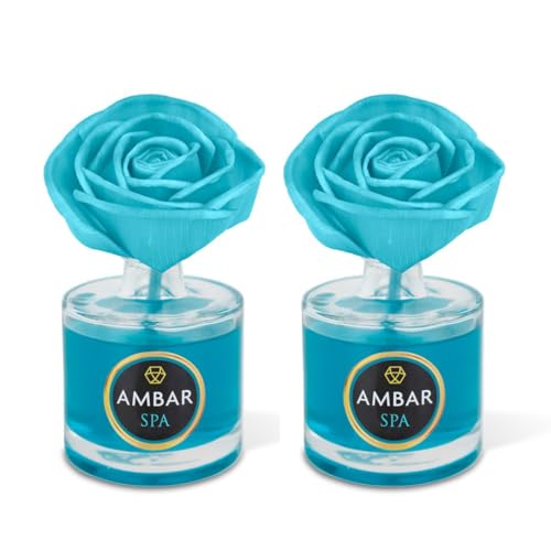 TIENDIFY - ambientador Ambar de flor decorativa perfumada sin alcohol aroma prolongado difusor natural para casa salón baño y oficina (2 UNIDADES, SPA)