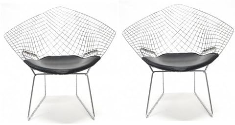 Tribeca Modern Bertoia Wire Diamond Chair (2, Black)
