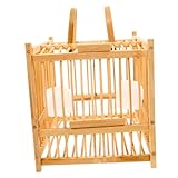Cage à oiseaux en bambou : l'intérieur spacieux de cette cage à oiseaux offre un espace confortable pour que les oiseaux puissent se déplacer et étirer leurs ailes, cage à oiseaux domestique