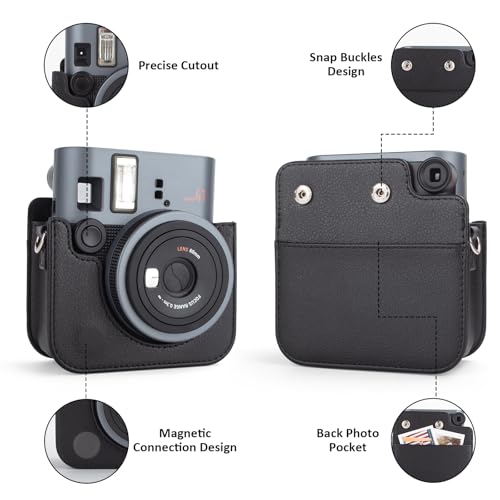Funda para cámara Instax Mini 41 en PU cuero negro miniatura 3