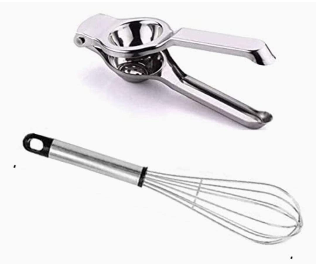 SUPER FRESH Combo of eggbeater Lemon Squeezer,Lemon Squeezer Steel Heavy Duty, Kitchen Tools, Lemon Juice Extractor- Latest Model for New Generation Demand.
