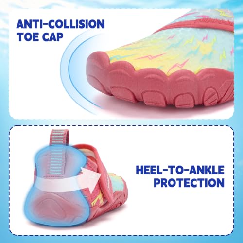 Image of Kids Water Shoes Boys Girls - Wide Toe Box Quick Dry Barefoot Shoes Breathable Non Slip Aqua Athletic Sneakers for Swim Beach Pool Kayak Hiking Sand Walking Travel Essentials (Little Kid /Big Kid)