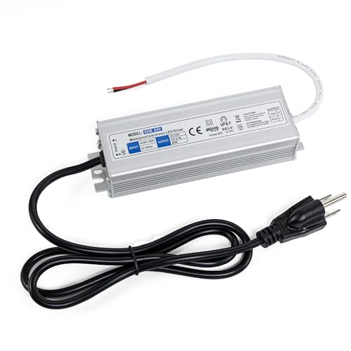 Image of 60W 24V LED Power Supply Driver 2.5A with US Standard 3-Prong Plug by BlueStars - AC 100-260V to 24V DC Constant Voltage Transformer IP67 Waterproof for LED Strip Lights Indoor & Outdoor
