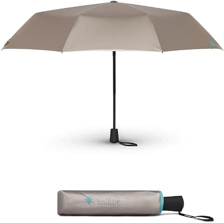 Coolibar Unisex Sanya Compact Umbrella - UPF 50+ Sun Protection - Cabana