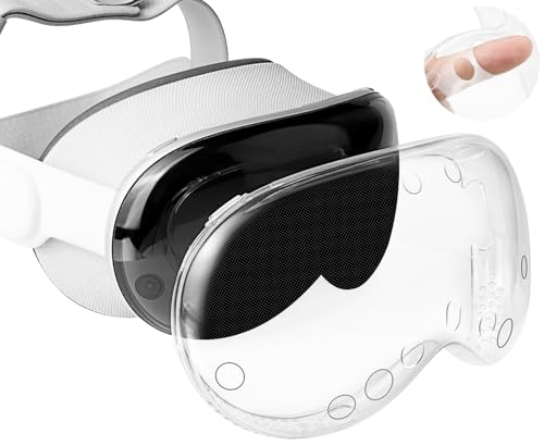 SOULWIT TPU Funda Protectora para Apple Vision Pro VR, Accesorio Protector de Pantalla Duradero y Delgado, Sin Afectar al Rastreo (Transparente)