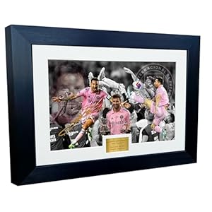 12×8 A4 Lionel Messi Celebration Inter Miami CF Signed Autographed Signed Photograph Picture Frame Football Soccer Poster Gift