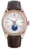 Sugess Seagull ST2108 - Display automatico in zaffiro con fasi lunari in oro rosa Hi Beat 1963