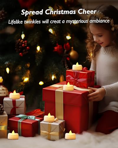 Image of merrynights 24Pcs Remote Control LED Tea Lights,2 /4 /6 /8H Timer,400+Hours