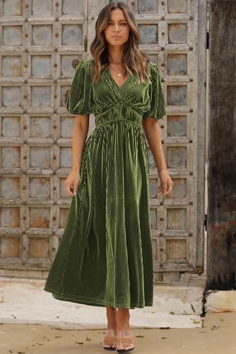 Image of Sissyaki Velvet Maxi Dress Fall Wedding Guest Dress 2026 | Semi Formal to Formal Events, Family Pictures, Holiday Party Dinner Dress