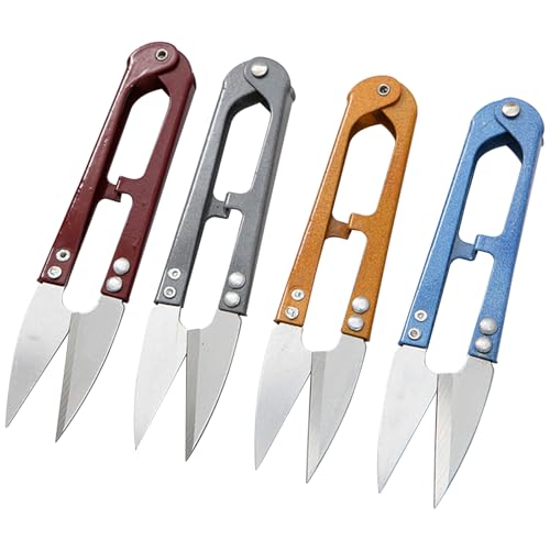 4 unidades de tijeras de hilo afiladas de acero inoxidable, tijeras de coser universales, mini tijeras para separar con precisión el hilo y el hilo, para manualidades y cuidado de las plantas