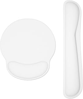 Dapesuom Keyboard Wrist Rest and Mouse Pad with Wrist Support, Memory Foam Wrist Rests for Keyboard and Mouse Set, Ergonomic Wrist Pad with Non Slip Base for Easy Typing & Pain Relief,Ivory White