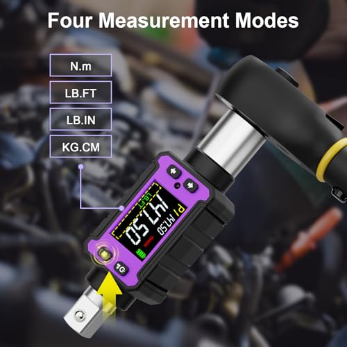 Image of ANPUDS 1 /2 inch Digital Torque Adapter Set (2.9-147.6 Ft-lb / 4-200 Nm) | Slim Electronic Torque Wrench Converter for Confined Spaces, ±2% Accuracy Torque Meter for Automotive, Motorcycle Repair