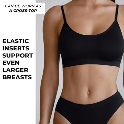 Bra and Panty Set 2 Piece Seamless Soft Bralette and Thong Wireless No Show Lingerie for Women Everyday4