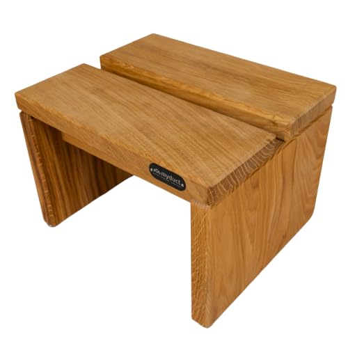 myduct Tritthocker modern aus Eichenholz, Nachhaltige und stabile Fußbank,...