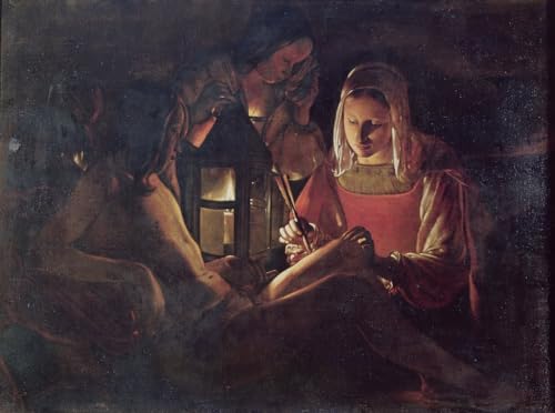 Peinture à l'huile Georges de la Tour pour décoration de chambre 60x90cm