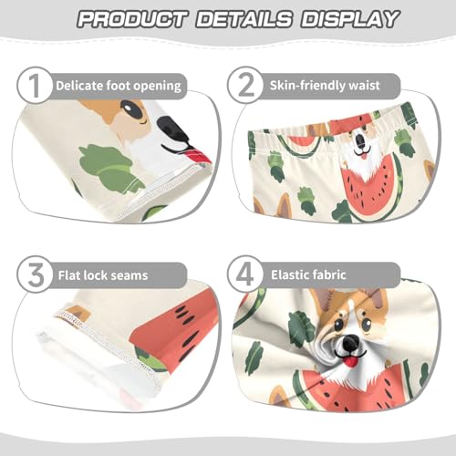 Toddler Girls Leggings Printed Yoga Pants Leggings Corgi Watermelon for Kids3