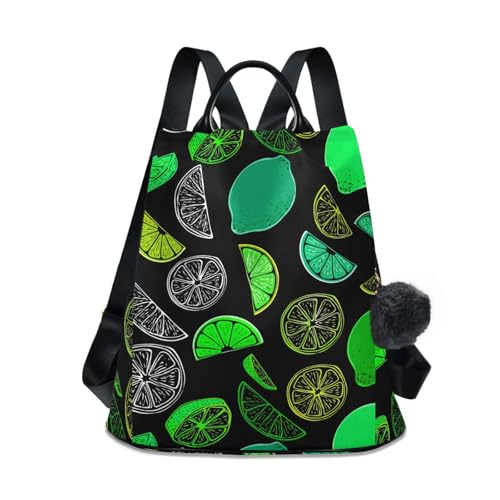 Sac à dos multi pocket Limes Lemon Black pratique et stylé pour femme