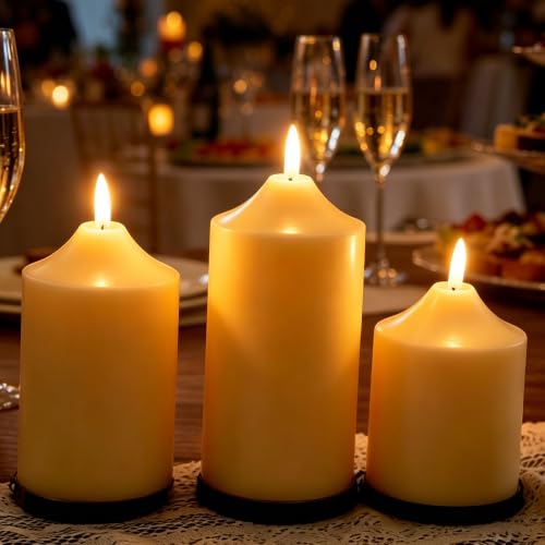 Image of QIDEA 4 inch,5 inch,6 inch X3 inch Battery Operated LED Candles with Remote Timer 2 Pack