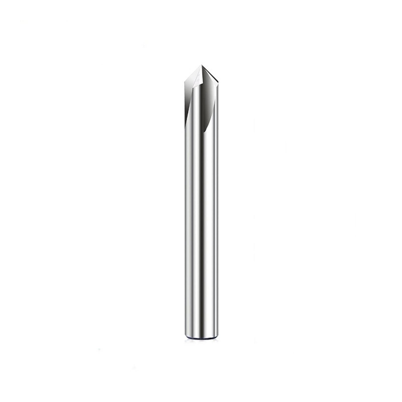 FCARUMIQP 4 Flutes Chamfer End Mill 6.35mm Shank 90 Degree Tungsten Carbide V Groove Router Bit Professional CNC