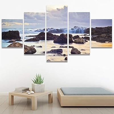 SIGNWIN 5 Panel Canvas Wall Art Modern Art...