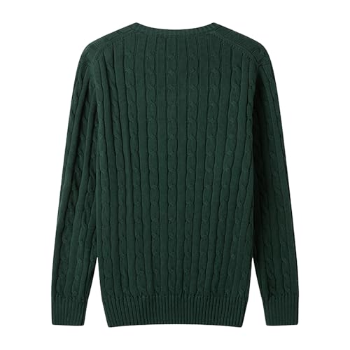 Mens Solid Color Long Sleeved V-Neck Sweaters Casual Cable Knit Pullover Sweater Slim Knitted Twist Sweaters4