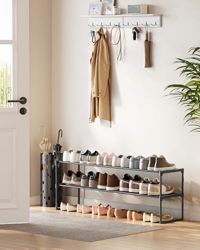 Image of SONGMICS Shoe Rack, 2-Tier Shoe Organizer, Metal Storage Shelf