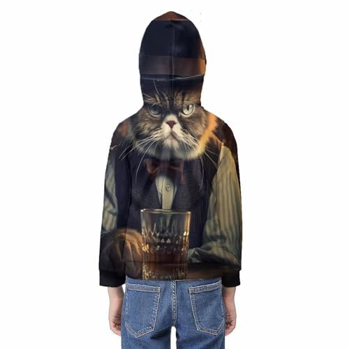 Pull à capuche drôle Grumpy Cat le cadeau d'anniversaire parfait pour enfant de 7 à 9 ans