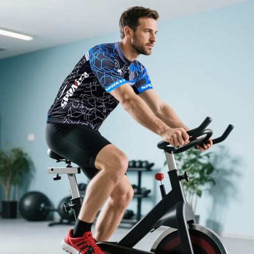 sponeed Men's Cycling Jerseys Tops Biking Shirts Short Sleeve Bike Clothing Full Zipper Bicycle Jacket with Pockets