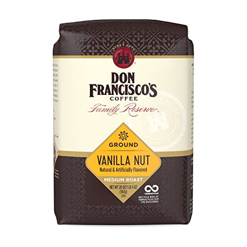 Don Francisco's Vanilla Nut Ground Coffee, Medium Roast – 100% Arabica, Flavored Coffee, 20 oz Bag